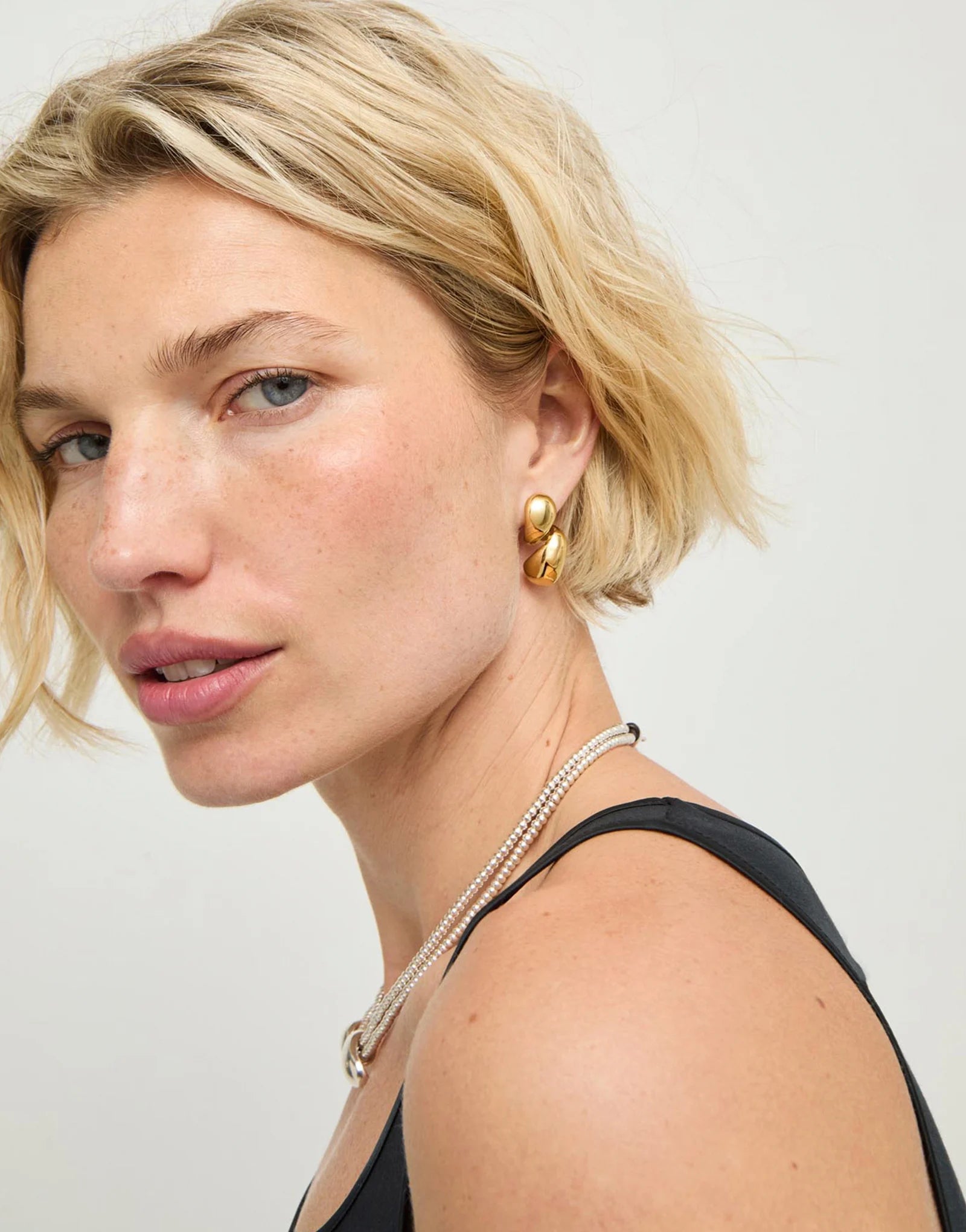 UNO De 50 | Essentia Chunky Gold-Plated Double Teardrop Earrings