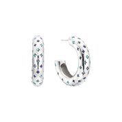 Petra Silver Multi- Blue Chunky Star Hoops