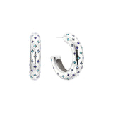Petra Silver Multi- Blue Chunky Star Hoops