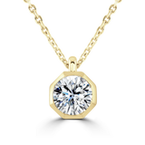 B&N | 18ct Yellow Gold Lab Grown Faceted Diamond Pendant