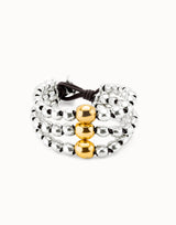 UNO de 50 | Three Strand Beaded & Leather Bracelet