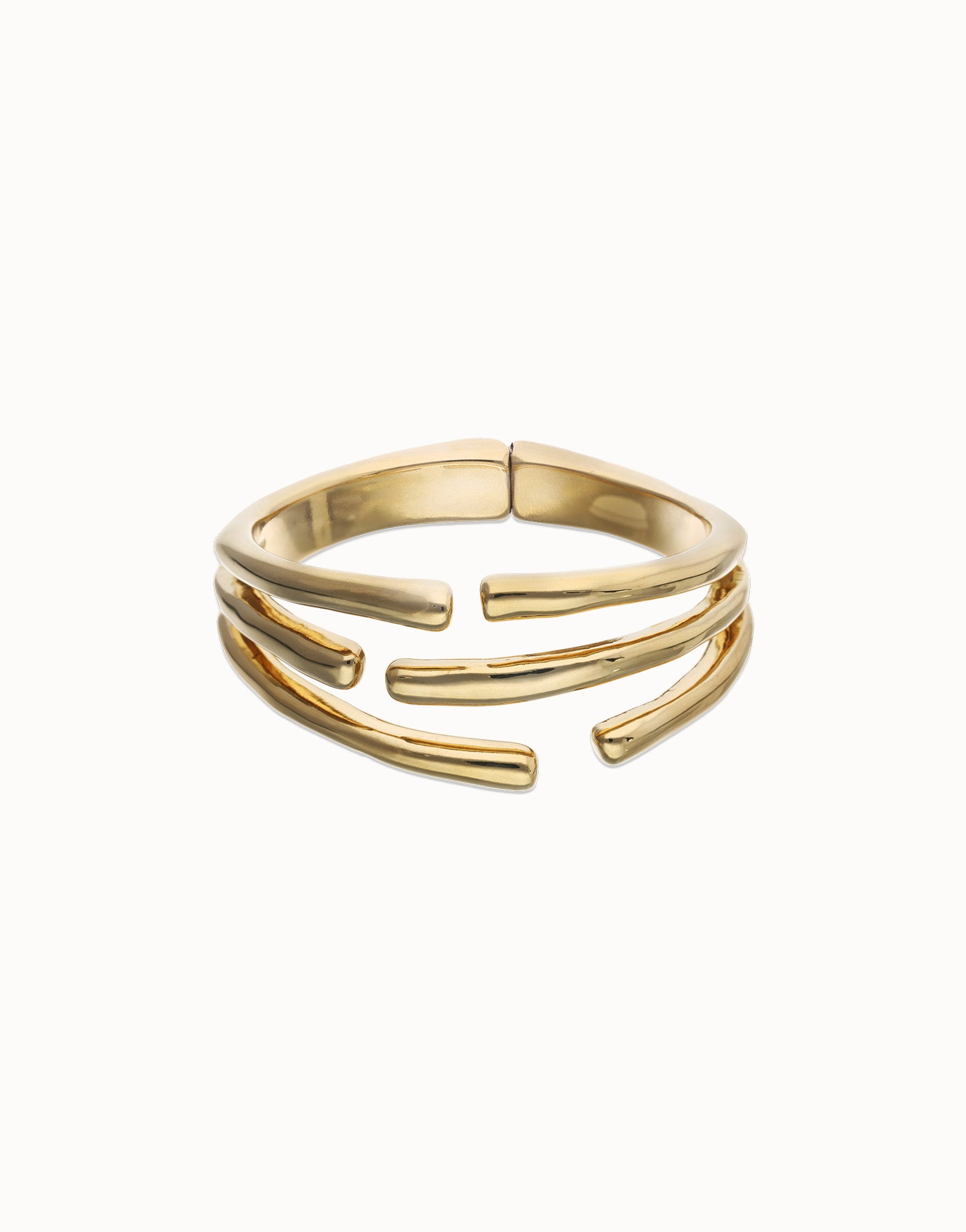 UNO de 50 | Intertwined tubes Gold Plate Bangle