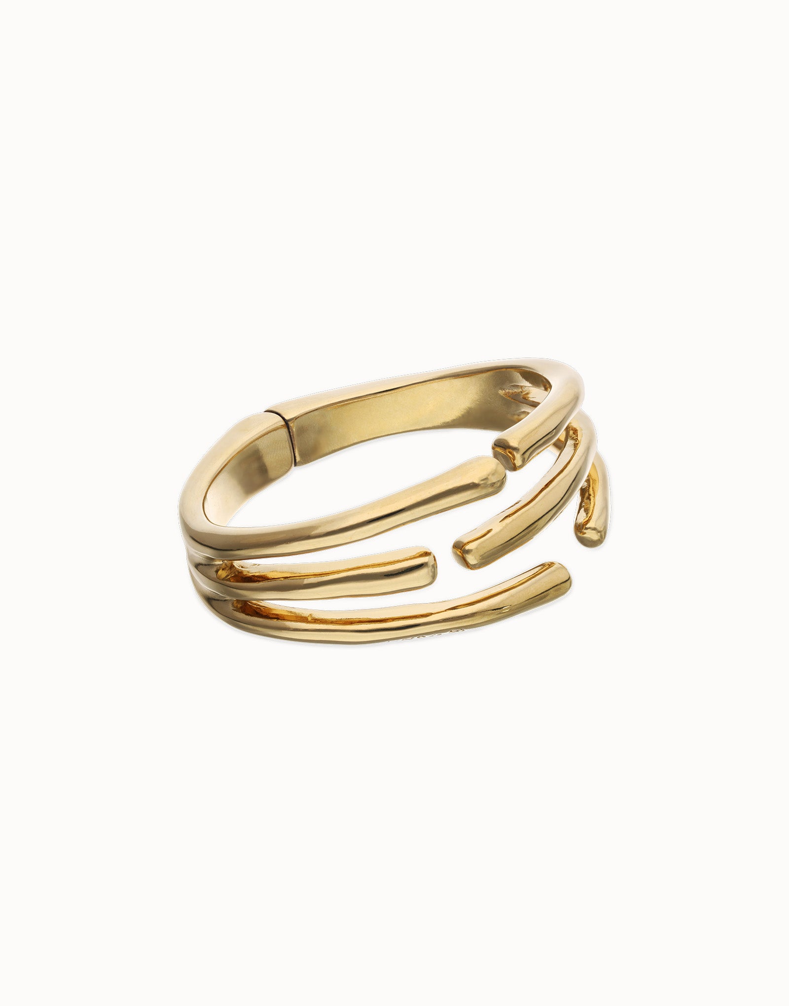 UNO de 50 | Intertwined tubes Gold Plate Bangle