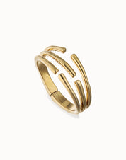 UNO de 50 | Intertwined tubes Gold Plate Bangle