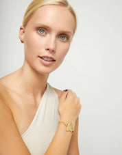 UNO de 50 | Feature Heart Gold Plate Bangle