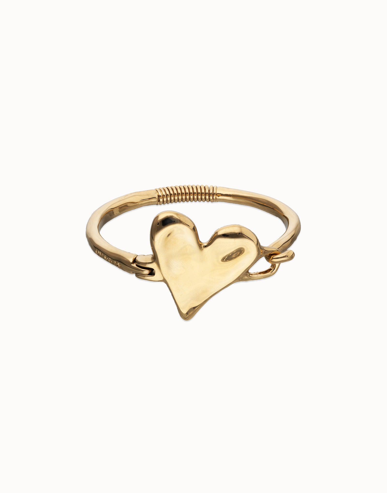 UNO de 50 | Feature Heart Gold Plate Bangle