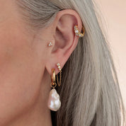 Scream Pretty | Hannah Martin Chained Pearl Gold Plate Earrings