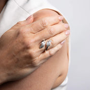 Penmans | Silver Feather Wrap Around Ring