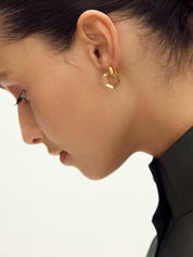 Rachel Jackson | Mini Bevelled Hexagon Gold Plate Hoops
