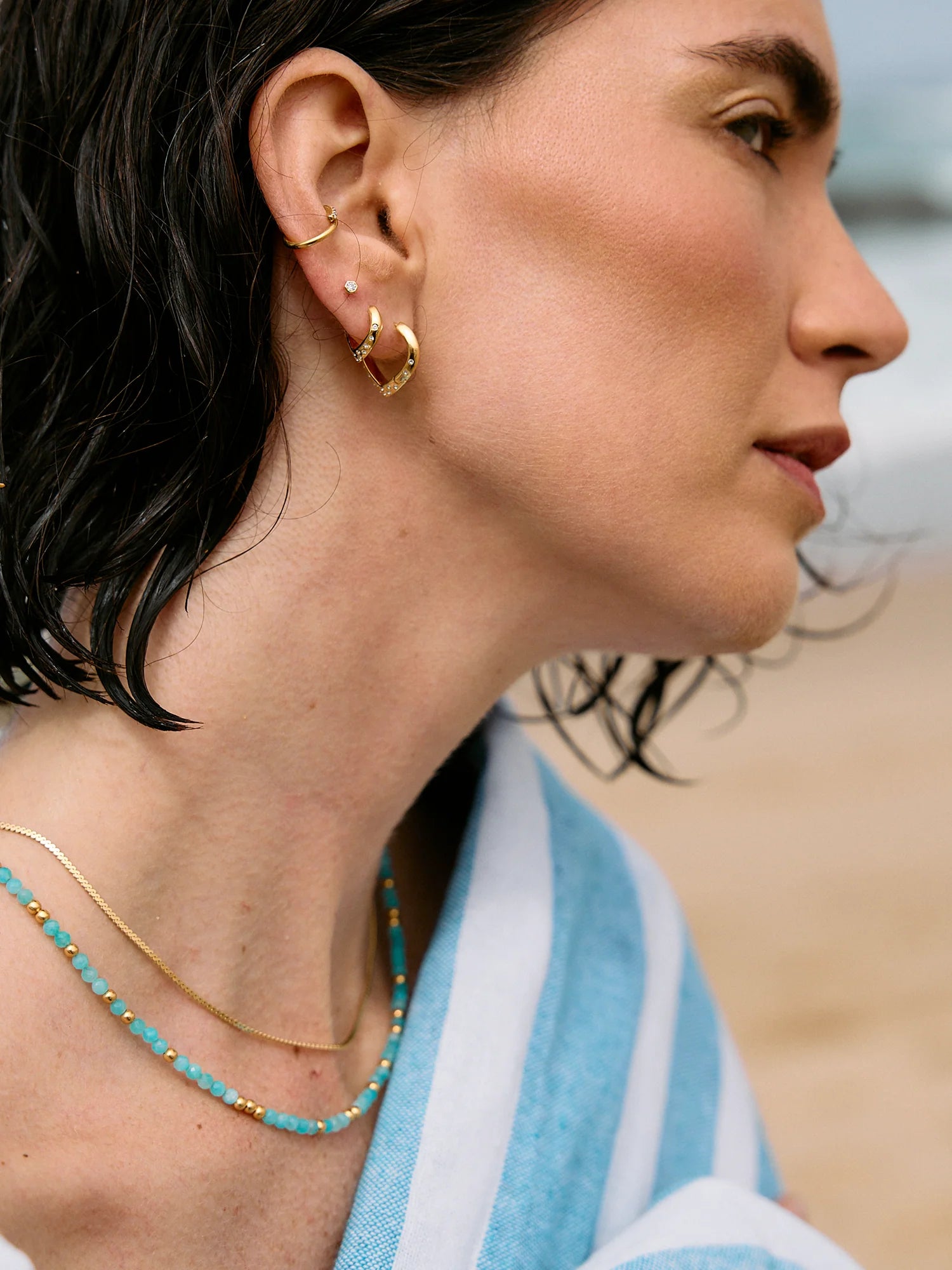 Rachel Jackson | Imagine Medium White Sapphire Hoops