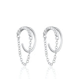 Scream Pretty |  Reverse Sparkling Half Moon Chain Earrings
