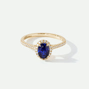 Creative Brilliance | Rosalind  9ct Yellow Gold 0.20ct tw Lab Grown Diamond and Created Sapphire Ring