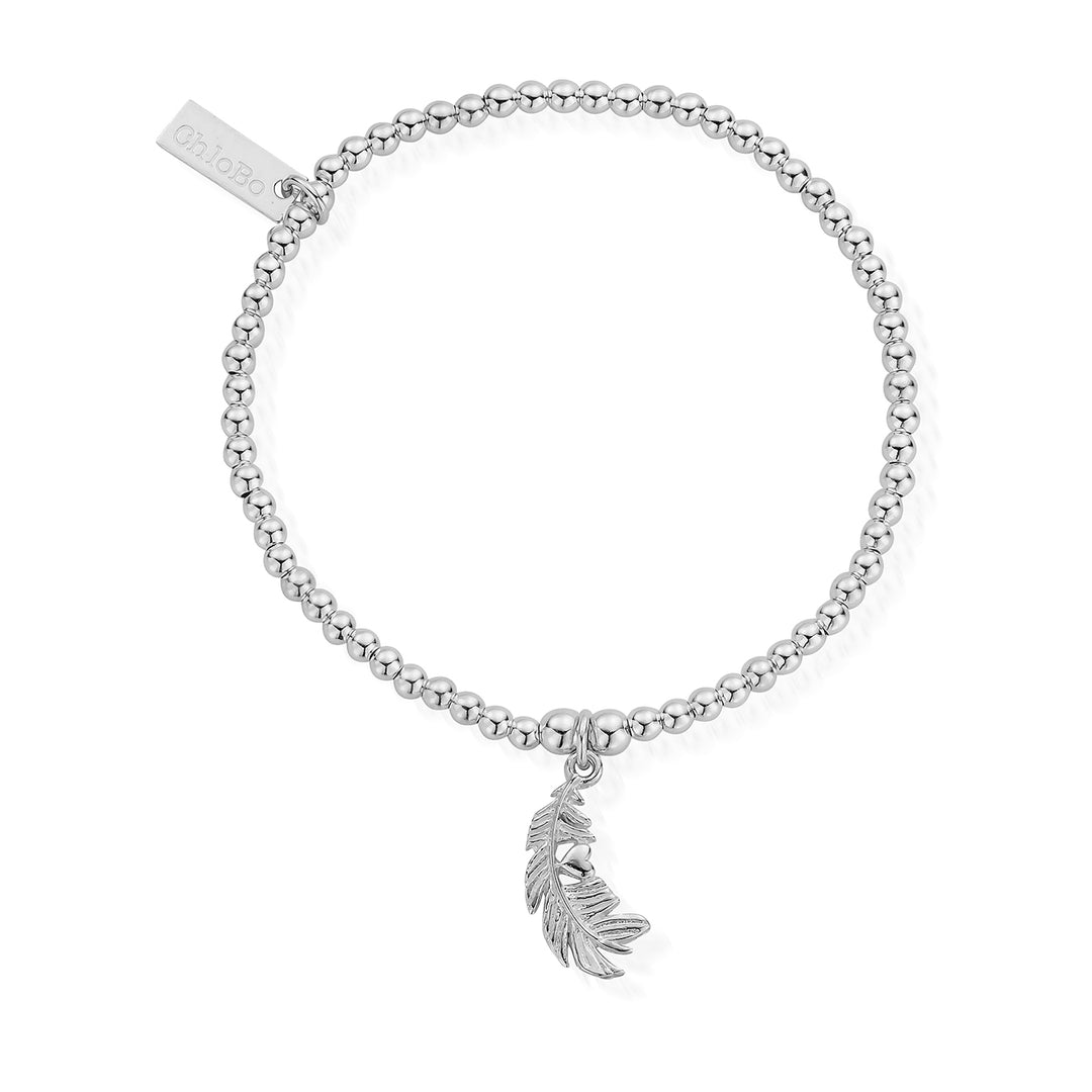 ChloBo |  Cute Charm Heart in Feather Sterling Silver Bracelet