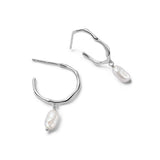 Daisy London | Organic Hoop Pearl Drop Earrings