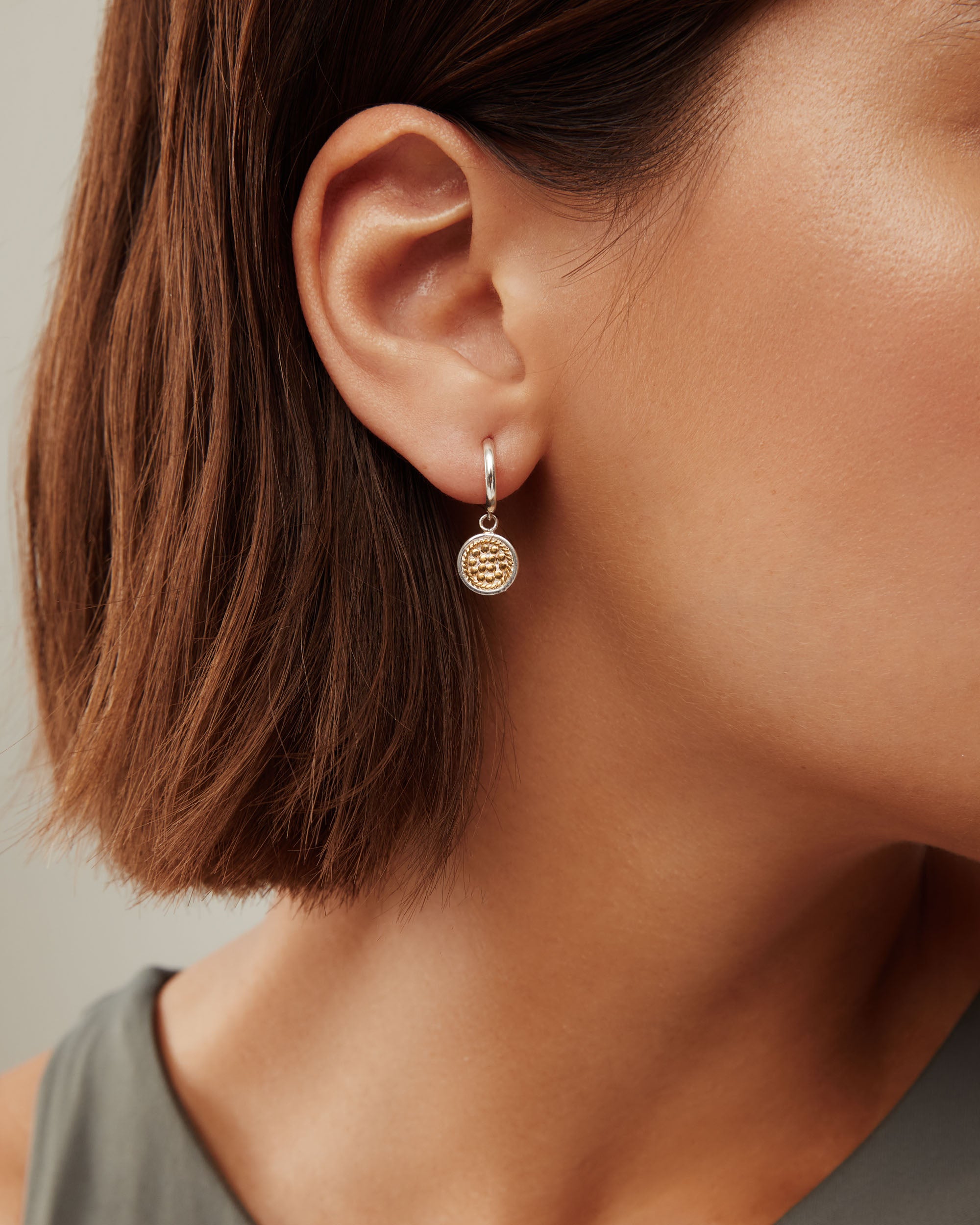 Anna Beck | Classic Circle Drop two tone Earrings