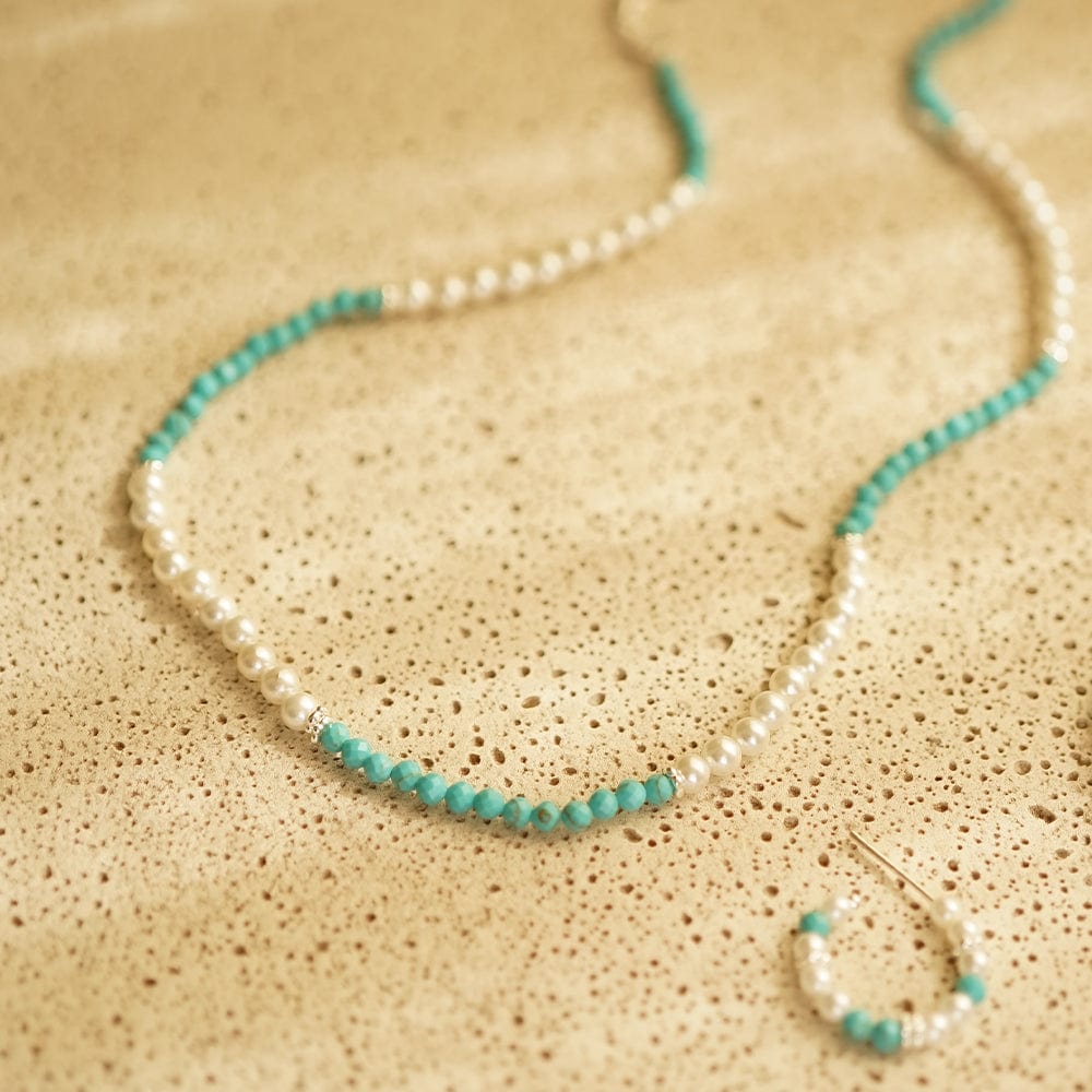 Daisy London | Pearl & Turquoise Beaded Necklace