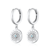 Scream Pretty |  Evil Eye Charm Hoop Earrings