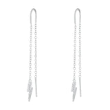 Scream Pretty | Sparkling Lightening Bolt Threader Earrings