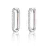 Scream Pretty | Oval Hoop Earrings with clear stones