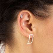 Scream Pretty |  Pave Crescent Moon Gold Plate Stud Earrings