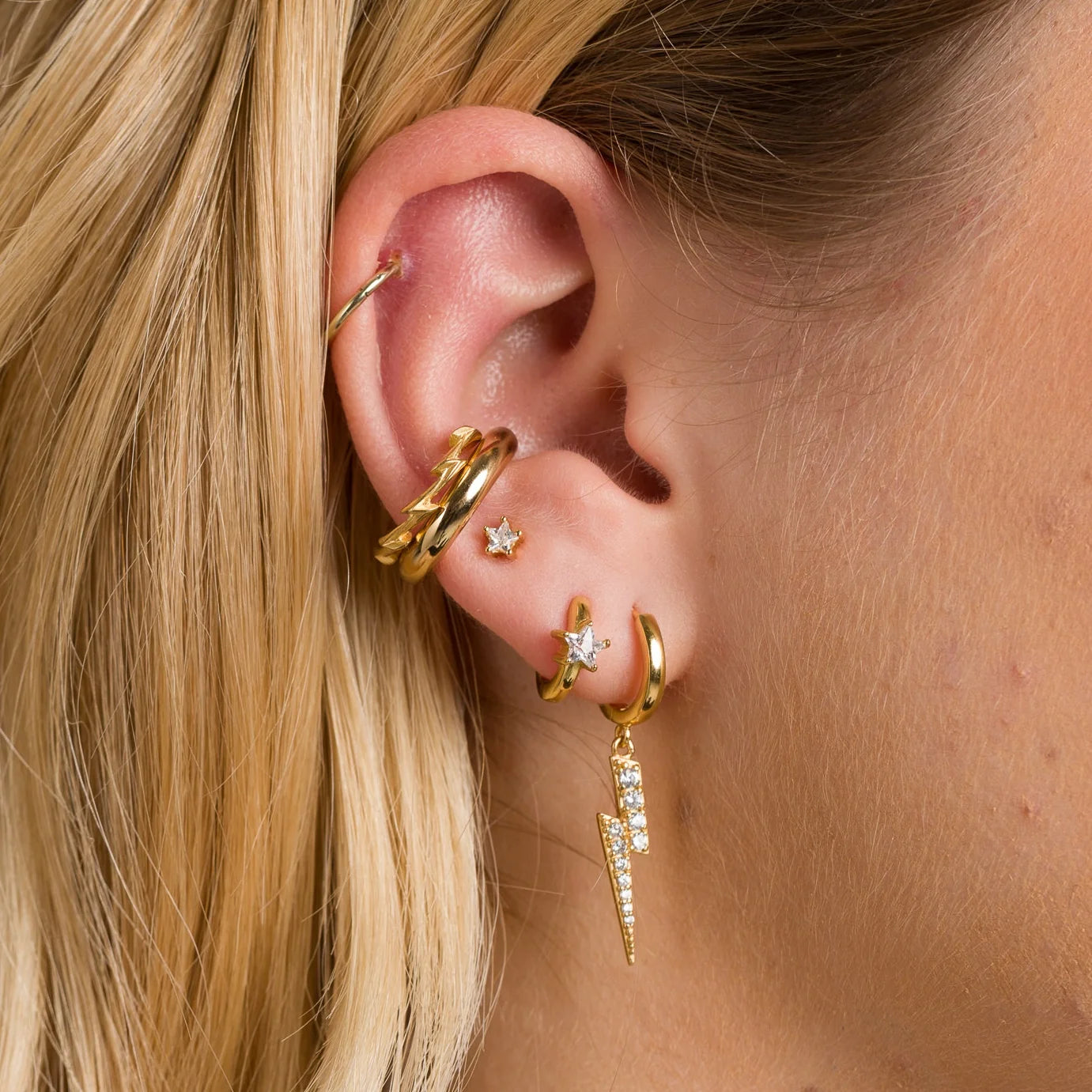 Scream Pretty |  Lightening Hoop Earrings