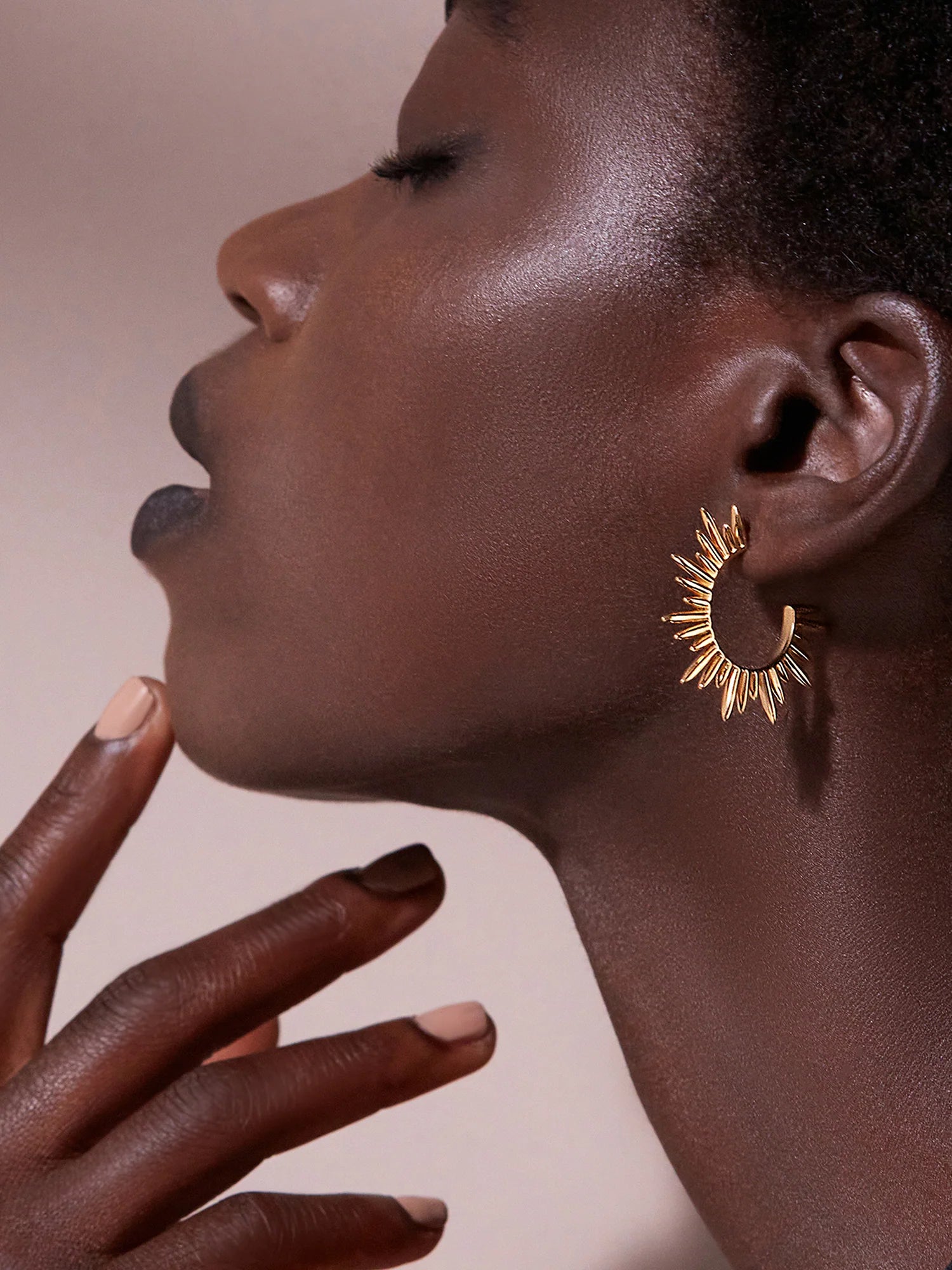 Rachel Jackson |  Electric Goddess Statement Gold Plate Hoops