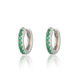 Scream Pretty | Huggie Earrings with green Stones