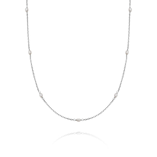 Daisy London |  Treasures Seed Pearl Chain Silver Necklace