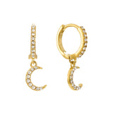Bijoux De Mimi | Tori Crystal Moon Huggie Earrings