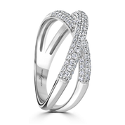 B&N | Platinum and Lab Grown Diamond Cross Over Ring