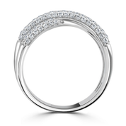 B&N | Platinum and Lab Grown Diamond Cross Over Ring