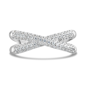 B&N | Platinum and Lab Grown Diamond Cross Over Ring