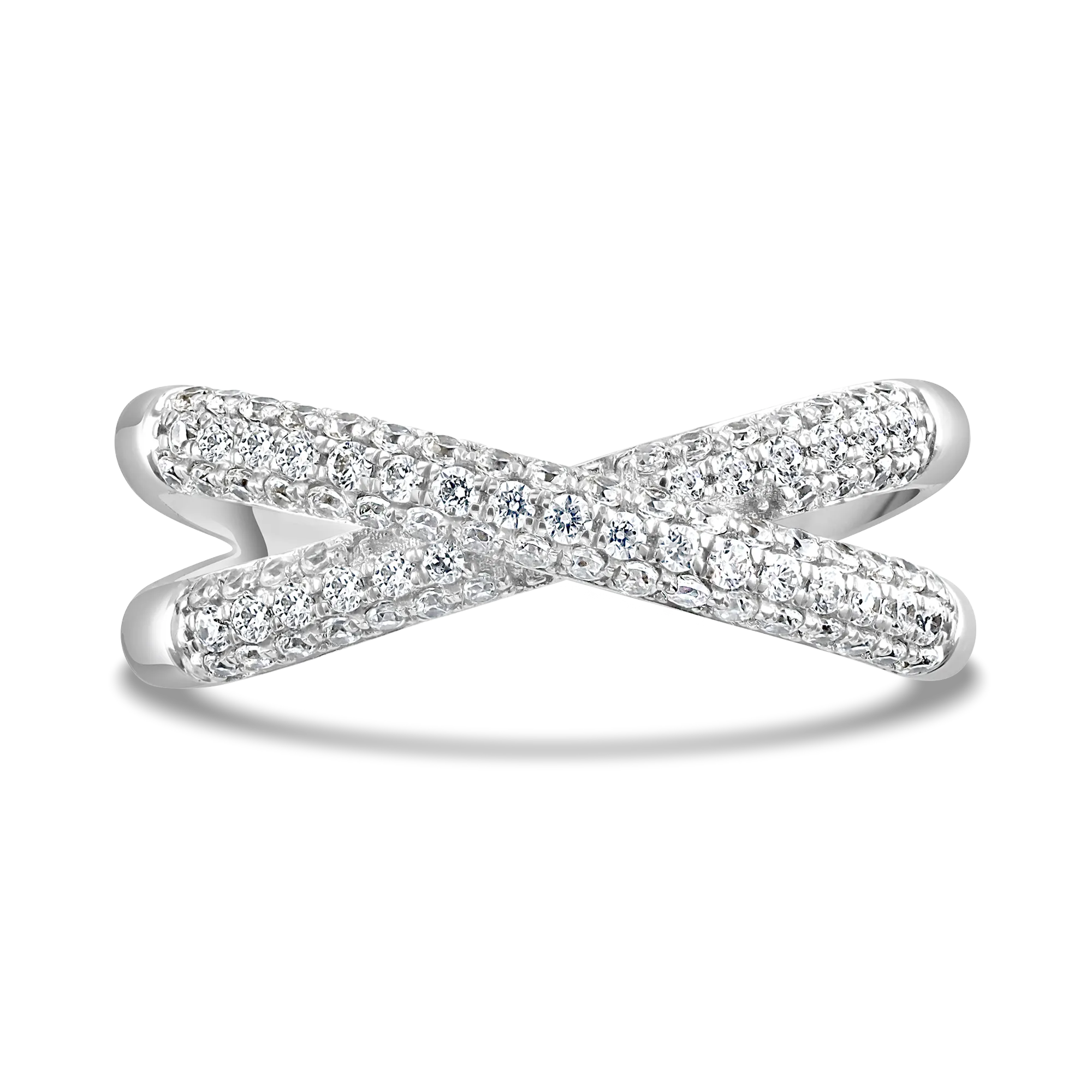 B&N | Platinum and Lab Grown Diamond Cross Over Ring