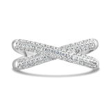 B&N | Platinum and Lab Grown Diamond Cross Over Ring