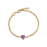 Daisy London | Amethyst February Birthstone Bracelet - Gold plate