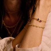 Daisy London | Amethyst February Birthstone Bracelet - Gold plate