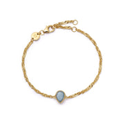 Daisy London | Aquamarine March Birthstone Bracelet - Gold plate