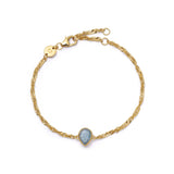 Daisy London | Aquamarine March Birthstone Bracelet - Gold plate