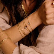 Daisy London | Aquamarine March Birthstone Bracelet - Gold plate