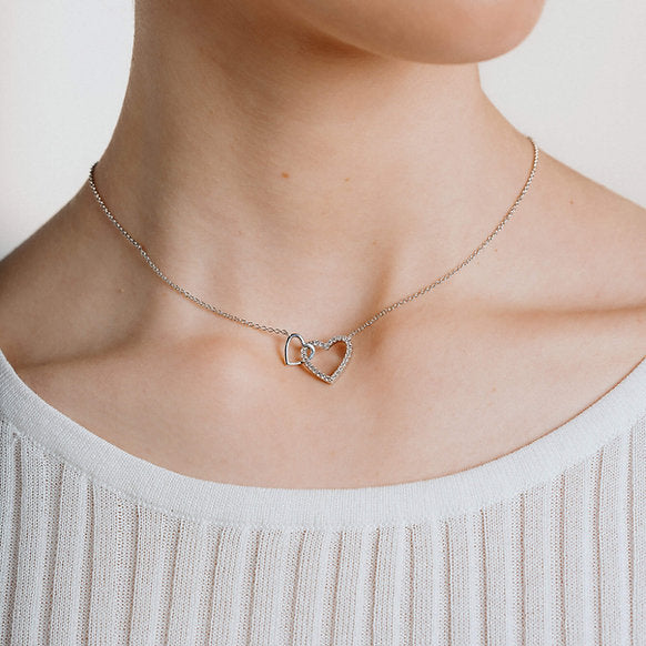 Diamonfire |  Double Heart Necklace
