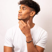 Fred Bennett | Black Leather Skinny Bracelet