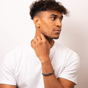 Fred Bennett | Stainless Steel & woven leather bracelet