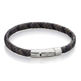 Fred Bennett | Grey leather plaited Bracelet