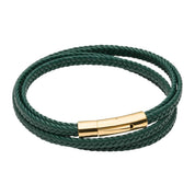 Fred Bennett | Multi Row Green Plaited Bracelet