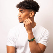 Fred Bennett | Multi Row Green Plaited Bracelet