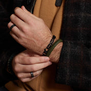 Fred Bennett | Khaki Braided Leather Bracelet