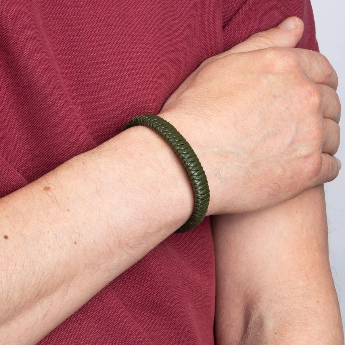 Fred Bennett | Khaki Braided Leather Bracelet
