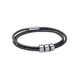 Fred Bennett | Triple Layer Thin Black Leather Bracelet