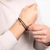 Fred Bennett | Triple Layer Thin Black Leather Bracelet