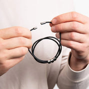 Fred Bennett | Triple Layer Thin Black Leather Bracelet